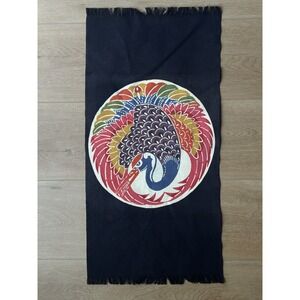 Indigo‎ Dyed Noren Curtain 31" x 15" Japanese Vintage Cotton Home Decor Bird